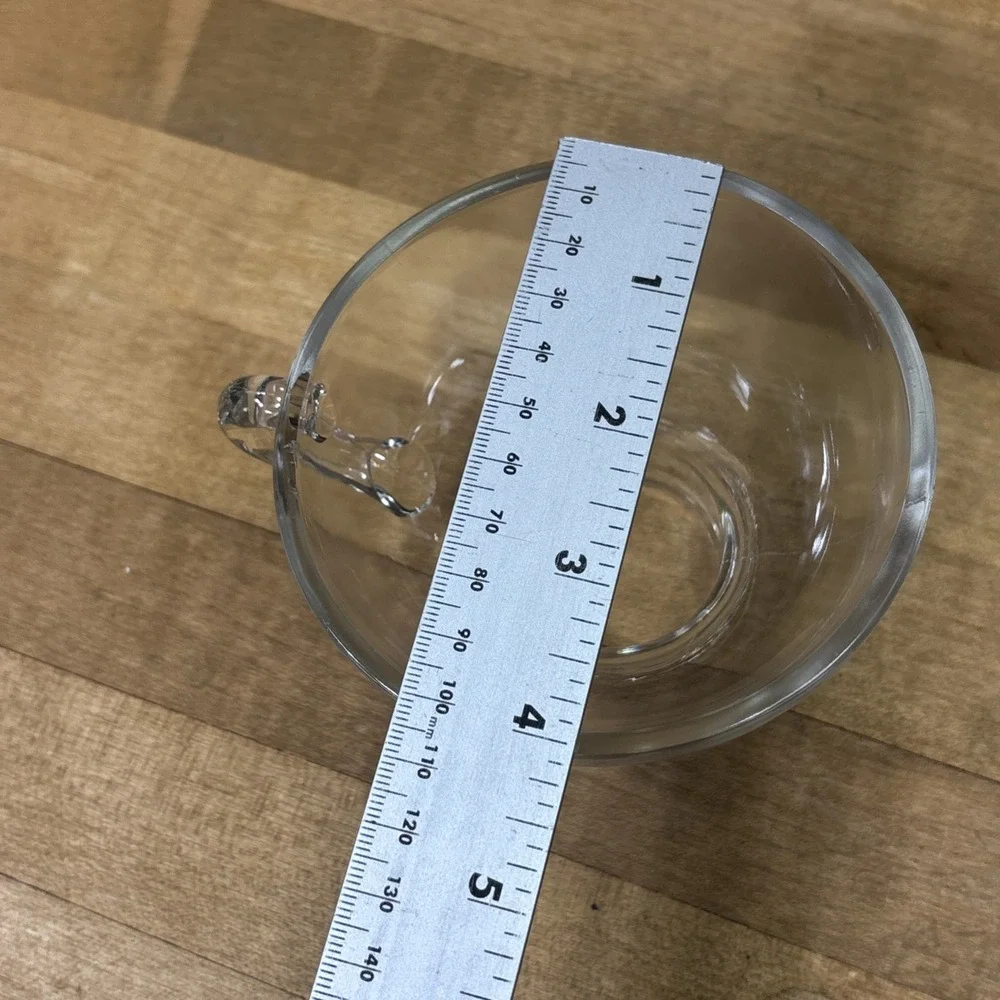 Vintage Clear Glass Canning Funnel Wide Mouth Jar Funnel w Handle Kitchen Tool